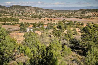 Vista de la zona a los pies de la sierra de Chiva donde se proyecta una planta solar. 