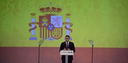 Pedro Sánchez, després de ser proclamat candidat a la Presidència del Govern.