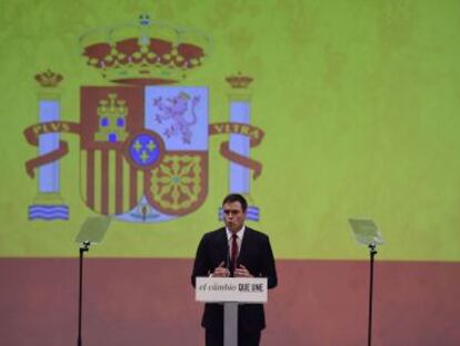 Pedro Sánchez, després de ser proclamat candidat a la Presidència del Govern.