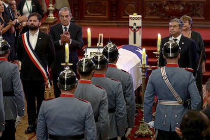 El funeral de Estado del expresidente Sebastián Piñera, en el Congreso Nacional en Santiago.