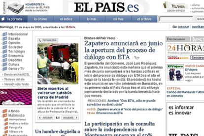 Edición en abierto de ELPAIS.es de ayer.