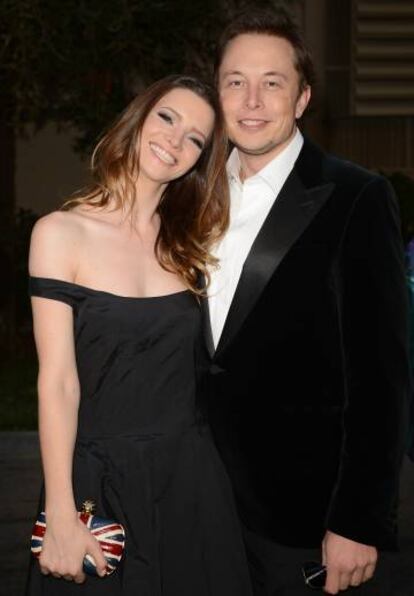 Elon Musk, fundador de Tesla, y su segunda esposa, Talulah Riley, en una foto de 2012.