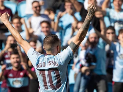 El futbolista del RC Celta Iago Aspas durante un partido de la pasada temporada.