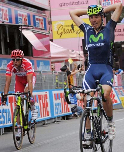 Francisco Ventoso y Alessandro Petacchi en la meta de Fiuggi.