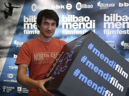 David Lama, en el festival Mendi Film de Bilbao, el pasado mes de diciembre.
