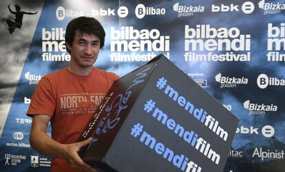 David Lama, en el festival Mendi Film de Bilbao, el pasado mes de diciembre.