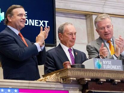 El alcalde Michael Bloomberg abre las operaciones en el NYSE esta ma&ntilde;ana.