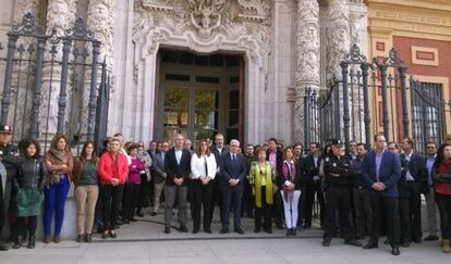 Concentració al Palau de San Telmo, seu del Govern andalús.