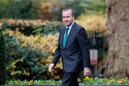 Manfred Weber a su llegada a Downing street (Londres) para hablar con la primera ministra británica Theresa May el 15 de noviembre.