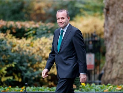 Manfred Weber a su llegada a Downing street (Londres) para hablar con la primera ministra británica Theresa May el 15 de noviembre.