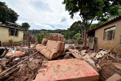 Um dos bairros de Sabará, na região metropolitana de Belo Horizonte, afetados pelas fortes chuvas.