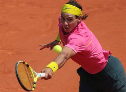 Rafael Nadal, durante su debut en la actual edición de Roland Garros, contra el brasileño Daniel.