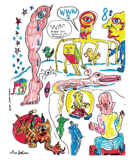 Un dibujo del artista en el libro ‘Daniel Johnston por Daniel Johnston’ (Sexto Piso, 2014).