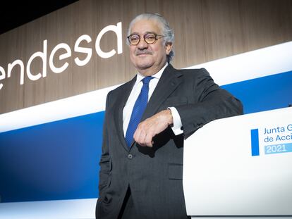 El consejero delegado de Endesa, José Bogas, en la junta general de accionistas de 2021.