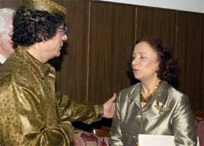 El presidente libio recibe a la ministra española en Trípoli.