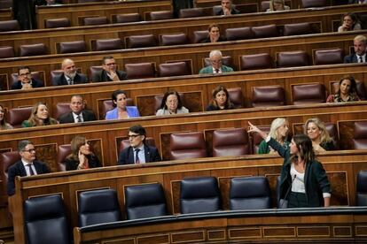 La ministra de Igualdad, Irene Montero, en el Congreso de los Diputados, el 29 de noviembre.