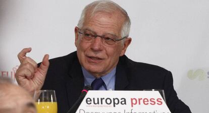 Josep Borrell, en el acto informativo de este lunes en Madrid.