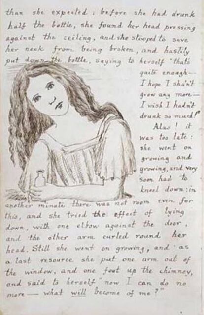 Reproducción del manuscrito original de 'Alicia bajo tierra', precursor de 'Alicia en el País de las Maravillas', de Lewis Carroll.