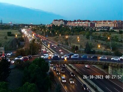 Estado de la M-40 a la altura del punto kilómetro 10,9 a las 8.30.