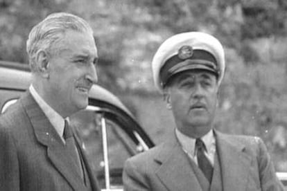 Antonio de Oliveira Salazar y Francisco Franco, durante uno de sus encuentros.