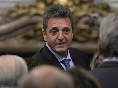 Sergio Massa, durante la ceremonia de juramento de la ministra de Economía, Silvina Batakis, en la Casa Rosada de Buenos Aires, el pasado 4 de julio.