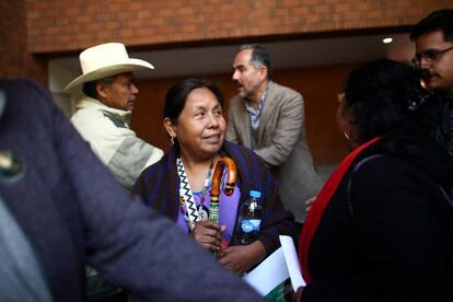 Marichuy Patricio en un mitin en la Ciudad de M&eacute;xico.