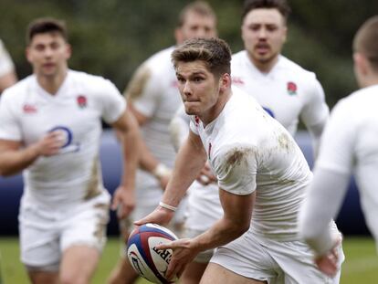 Entrenamiento de la selecci&oacute;n inglesa de rugby.