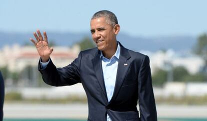 El presidente de EE UU, Barack Obama, el sábado en Los Ángeles.