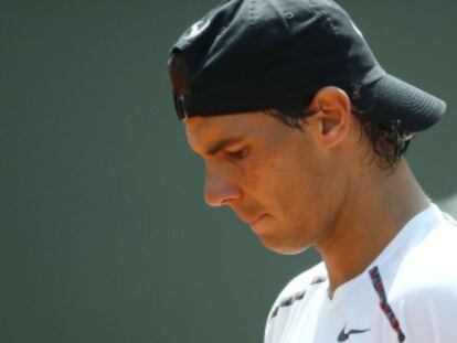Nadal, durante el entrenamiento de este viernes.