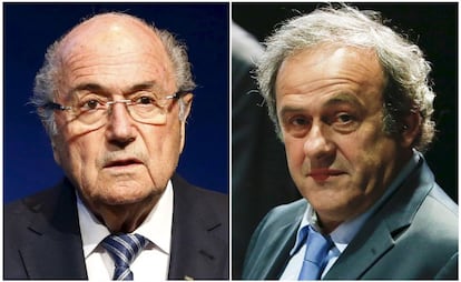 Blatter, expresidente de la FIFA, y Platini, de la UEFA.