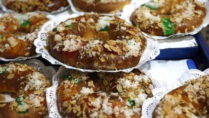 Roscones de Reyes en una pasteler&iacute;a en Madrid.