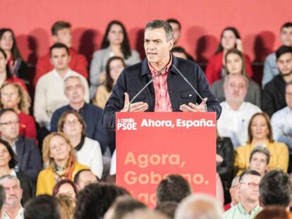 Pedro Sánchez, ayer, en un acto en A Coruña.