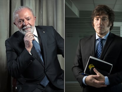 Lula da Silva y Javier Milei.