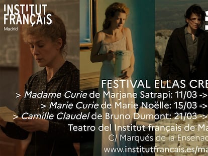 Carteles de las películas que se proyectarán en el Instituto Francés, dentro del Festival Ellas Crean.