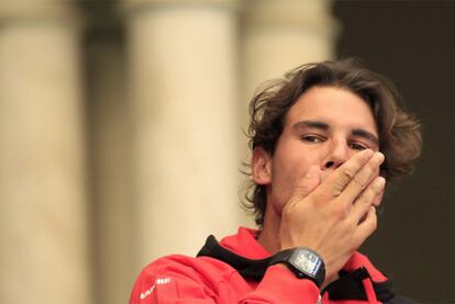 Nadal, durante el sorteo de los duelos de la Copa Davis entre España y Francia.entre