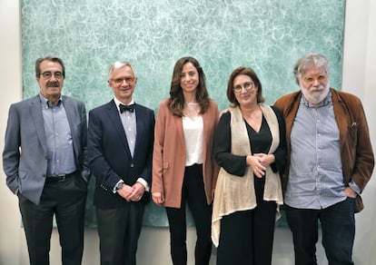 Ontiveros, Juan Viña (Fundación Cañada Blanch), Paula Sánchez, Monserrat Domínguez y Joaquín Estefanía.