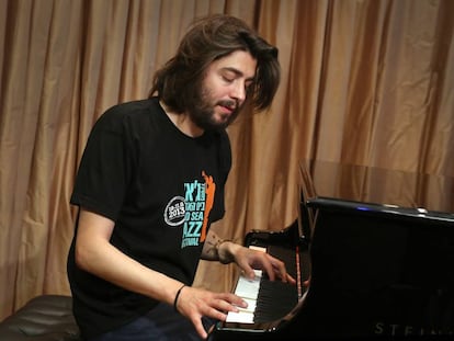 El cantante Salvador Sobral en la sede de la SGAE este jueves.