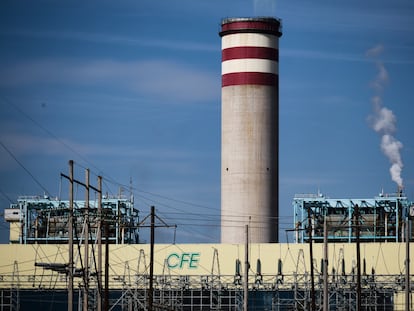 Una planta termoeléctrica de la Comisión Federal de Electricidad (CFE) en Villa de Reyes, Estado de San Luis Potosí, el 19 de enero de 2021.