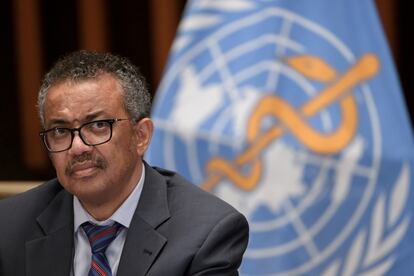 El director general de la OMS, Tedros Adhanom Ghebreyesus, en una conferencia en Ginebra, el pasado julio.