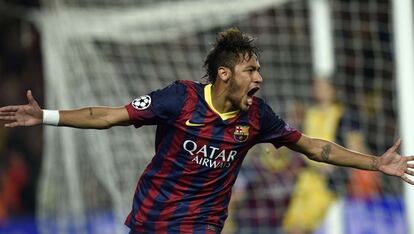 Neymar celebra el 1 a 1