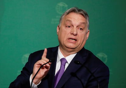 El primer ministro húngaro durante una rueda de prensa en Budapest, a comienzos de mes.