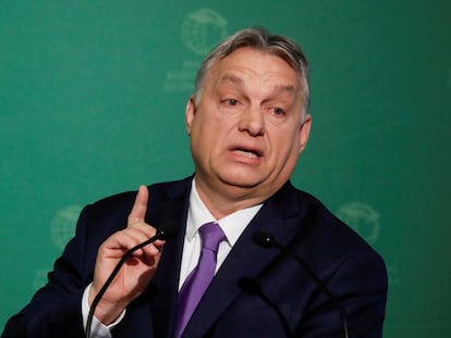 El primer ministro húngaro durante una rueda de prensa en Budapest, a comienzos de mes.
