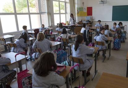 Aula de Primaria de un colegio de Valladolid.