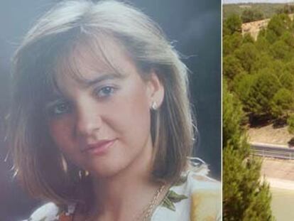 Casta Castrillo tenía 31 años y trabajaba como graduada social en el Ayuntamiento de Puente Genil. A la derecha, vista desde el camino del canal donde sucedieron los hechos en una tarde de julio de 1995. En primer término, el canal del río Genil; más al fondo, la carretera hacia Montalbán.