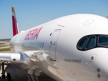 Uno de los tres A350 quie Iberia tiene en operaci&oacute;n.