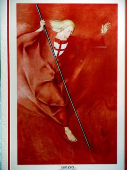 Reproducción del Sant Jordi original de la artista Montserrat Gudiol.