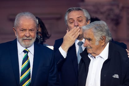 Alberto Fernández con Lula y Mujica este viernes en Buenos Aires