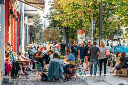 Una terraza en el barrio berlinés de Kreuzberg.