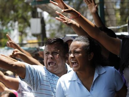 Protesta sindical en Tixtla (Guerrero) durante las elecciones.