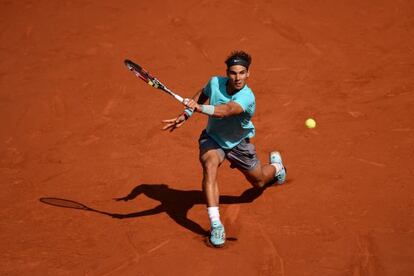 Nadal, durante su partido con Mayer.